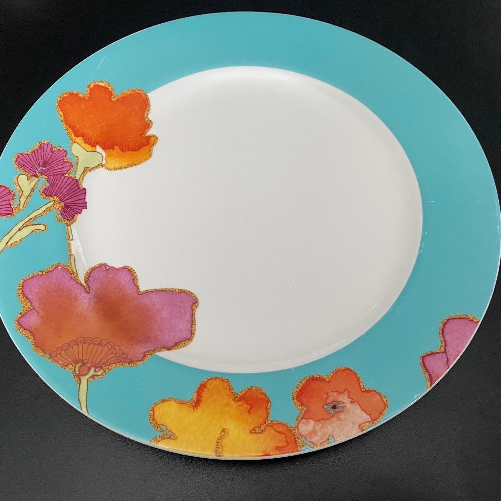 Set 2 Lenox Discontinued Floral Fusion Stephanie Ryan Dinner Plates 11.5" Rare